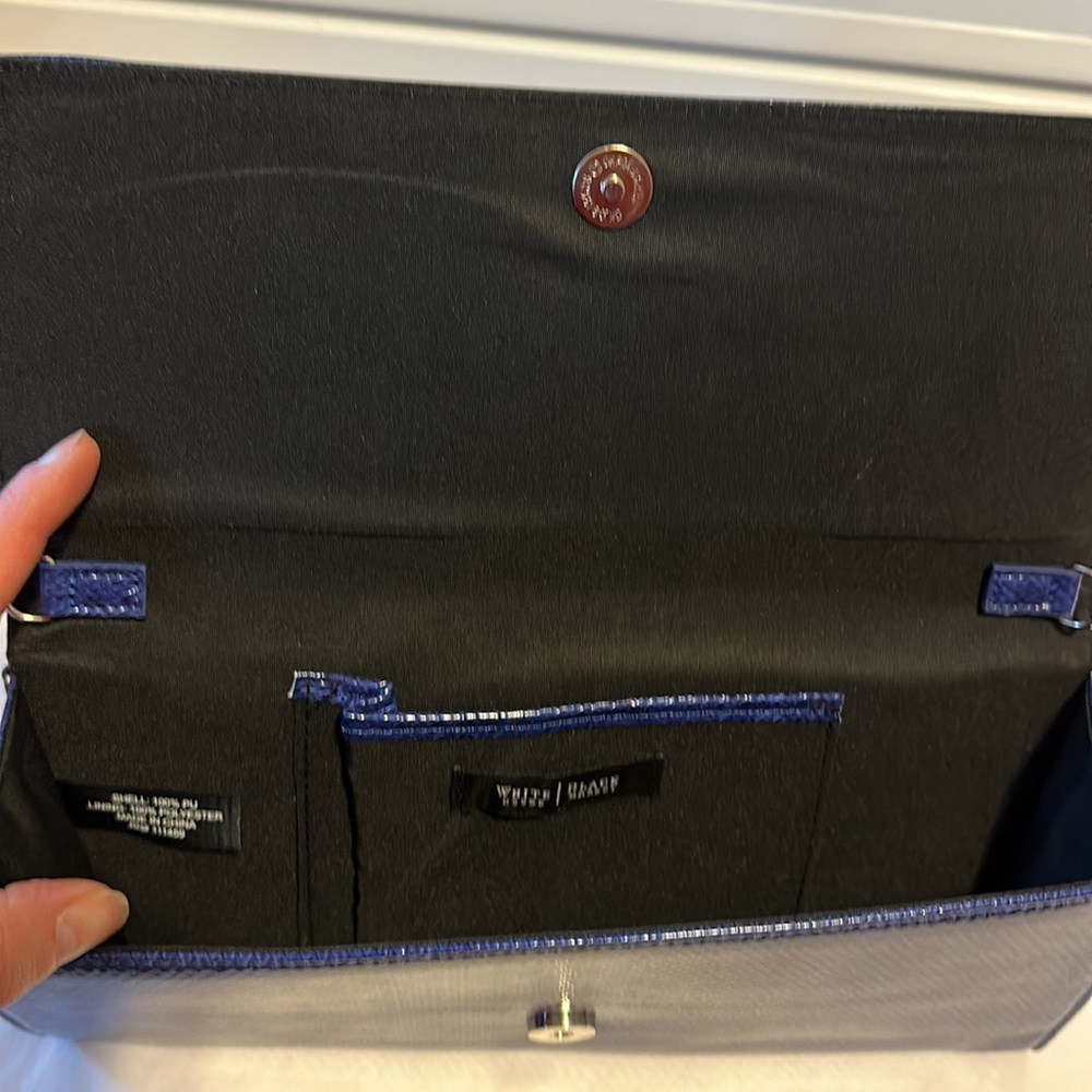 Blue Embossed PU Leather Clutch - Picture 2 of 2